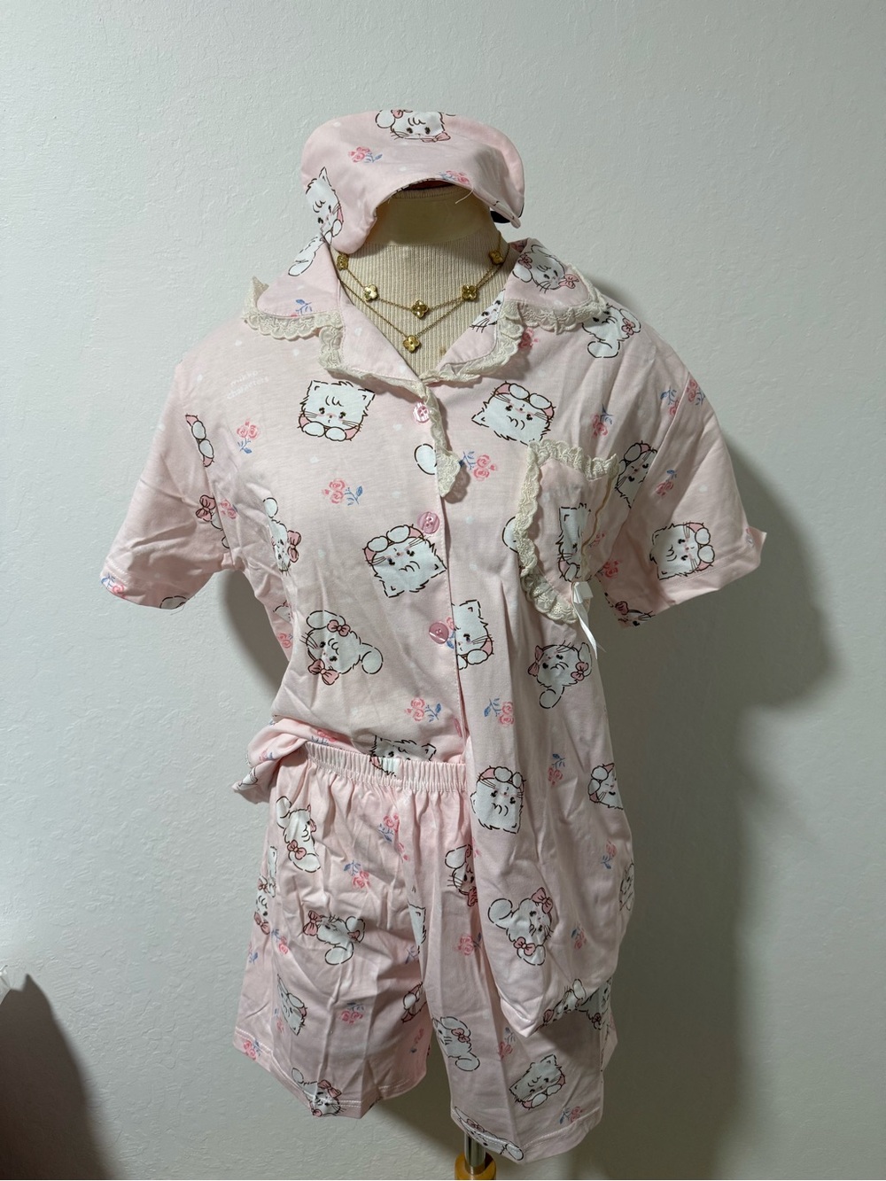 Pink Mikko 3 piece pajama set
